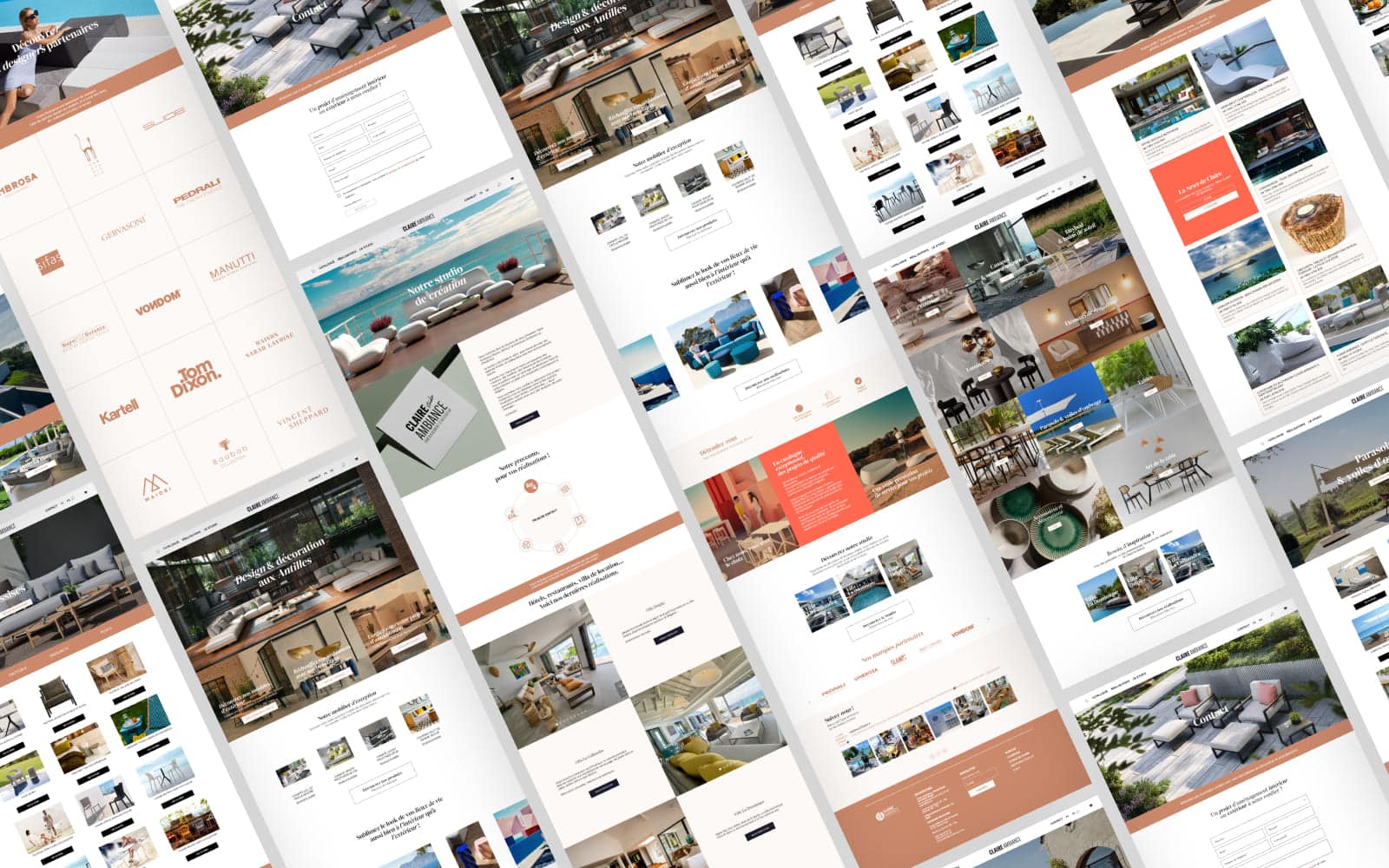 Refonte de l'identité visuelle et du site internet de la boutique en ligne Claire Ambiance basée dans les Antilles