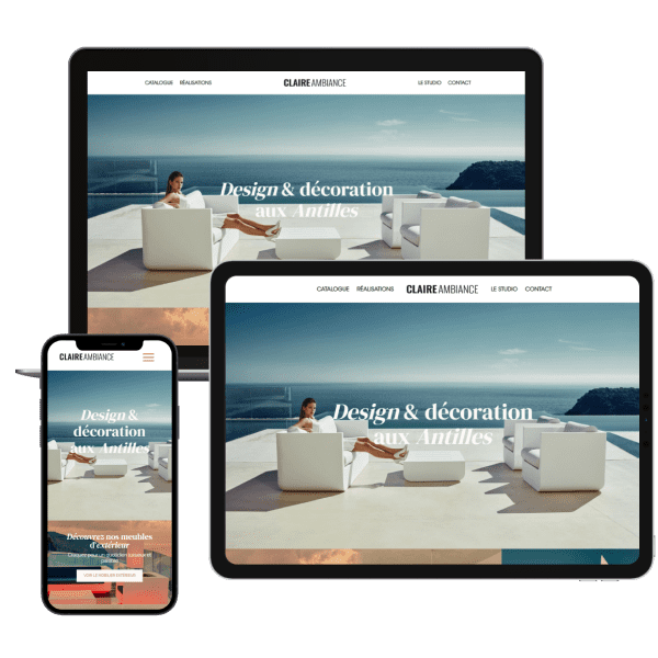 Refonte de l'identité visuelle et du site internet de la boutique en ligne Claire Ambiance basée dans les Antilles