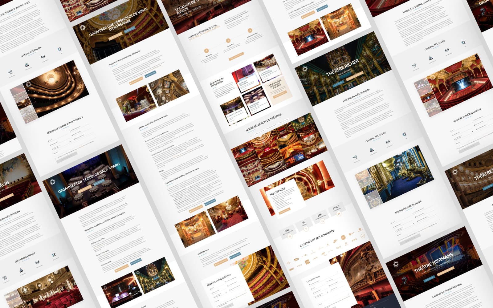 Refonte sous Divi du site web de niche dédié aux événements corporate dans des théâtres parisiens