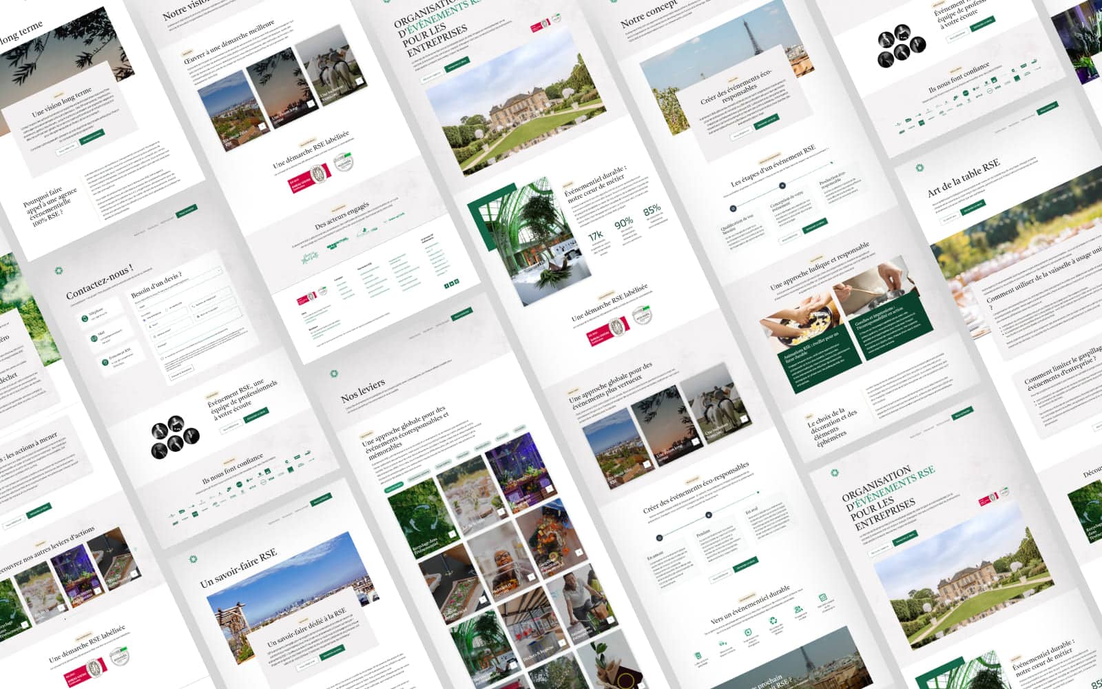 Refonte du site institutionnel d'une agence événementielle mettant en avant des pratiques RSE