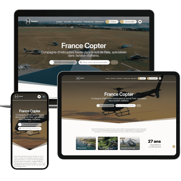 Refonte et développement web sur mesure pour le site d&rsquo;une compagnie d&rsquo;hélicoptères