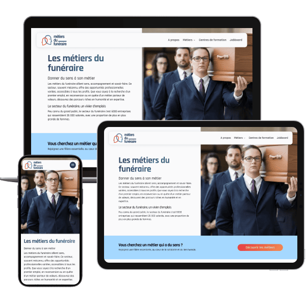 Développement d&rsquo;un site web faisant la promotion des métiers du funéraire